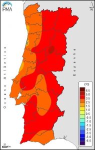 temperaturas em portugal continental em fevereiro