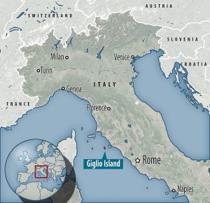 mapa ilha Giglio