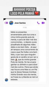 A Pipoca Mais Doce insultada: «Minha grande p**ta de merd*»