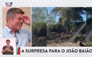 João Baião chora compulsivamente com surpresa de Diana Chaves