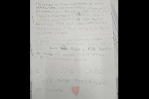 Menina escreve carta após ser violada por pai e avô: "Doía muito"