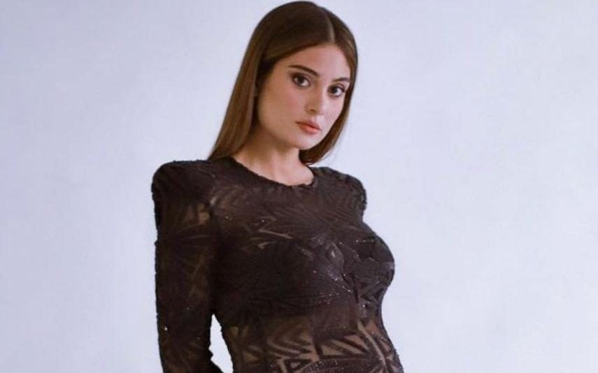Filipa Nascimento exibe barrigão de grávida com vestido colante e cheio de transparências