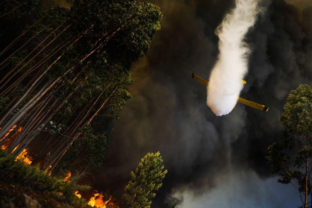 Mais de 200 operacionais e 11 meios aéreos combatem incêndio na Covilhã