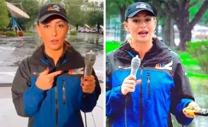 Repórter usa preservativo em microfone durante furacão Ian [vídeo]