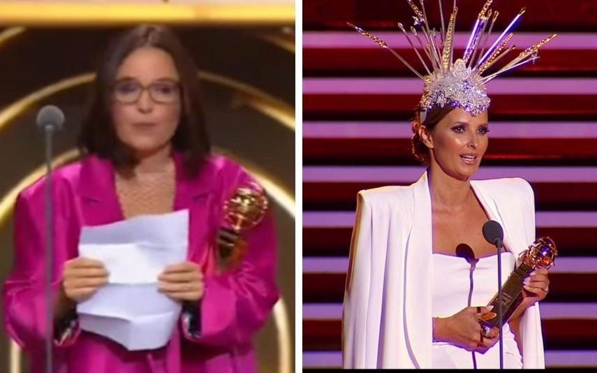 Joana Marques ganha Globo de Ouro e imita discurso de Cristina Ferreira