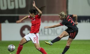 Benfica falha penálti e Bayern marca nos descontos golo do triunfo na 'Champions' feminina