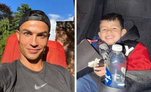 Cristiano Ronaldo festeja golo e Mateo imita nova celebração do pai