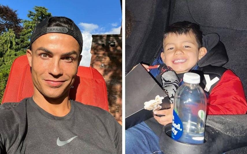 Cristiano Ronaldo festeja golo e Mateo imita nova celebração do pai