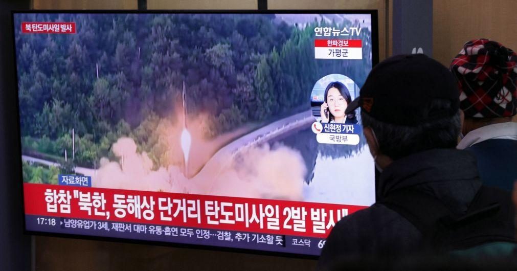 Coreia do Norte dispara três mísseis balísticos de curto alcance