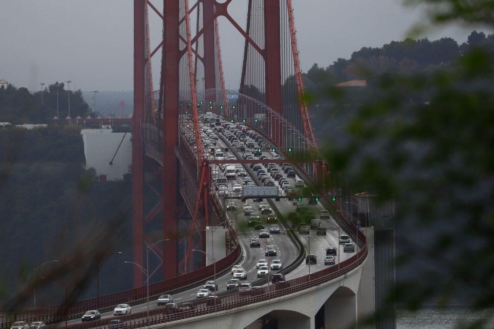 Obras condicionam trânsito na Ponte 25 de Abril entre terça-feira e dia 20