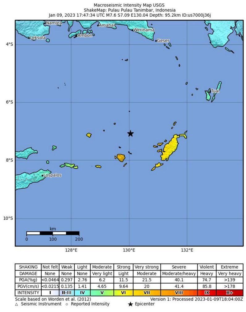 Sismo de de magnitude 7,6 registado ao largo de Timor-Leste