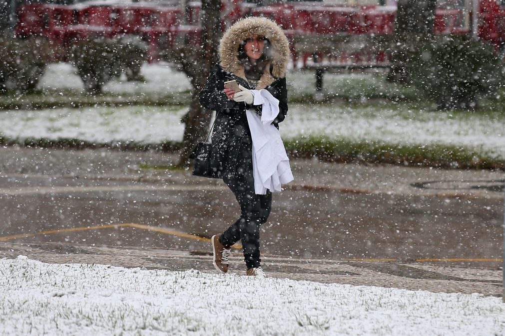 Queda de neve motiva avisos amarelos no Norte e Centro