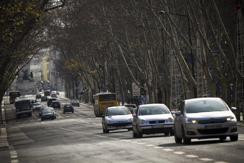 Poluição do ar na Av. da Liberdade em Lisboa 