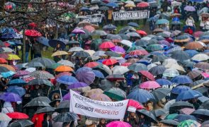 Professores em luta em Braga cantam 