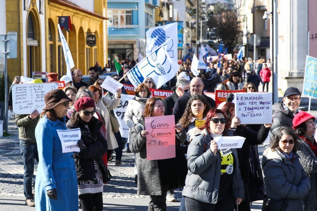 Milhares de professores manifestaram-se em Leiria