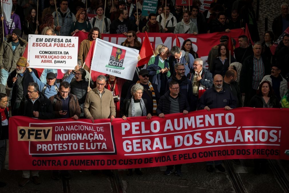 Milhares protestam em Lisboa por melhores salários