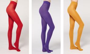 Tendências. Diga adeus aos collants transparentes porque a cor está de volta