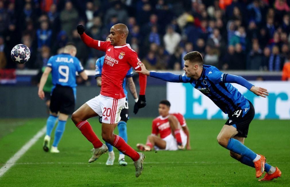 Benfica ganha vantagem rumo aos 'quartos' da 'Champions' com triunfo na Bélgica