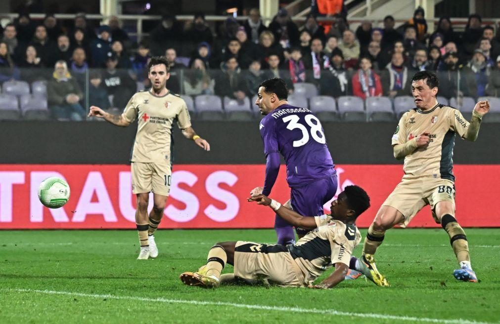 Braga perde com Fiorentina e está fora da Liga Conferência Europa