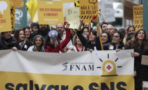Centenas de médicos manifestam-se contra o governo em defesa do SNS