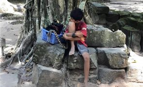 O pequeno vendedor de lembranças do Camboja que surpreende turistas de forma peculiar