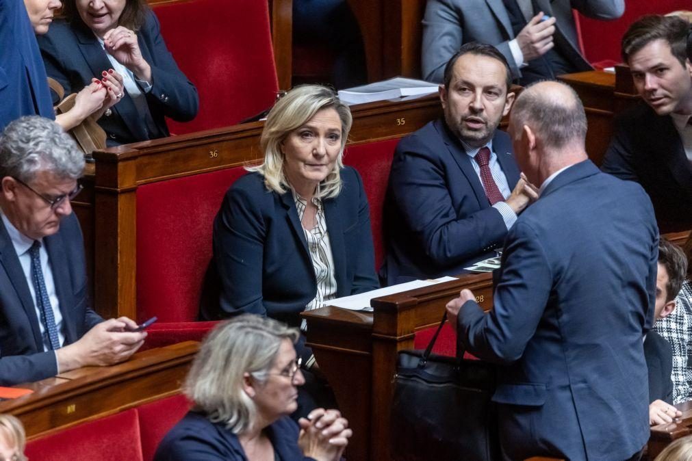 Extrema-direita francesa de Marine Le Pen avança com moção de censura ao Governo