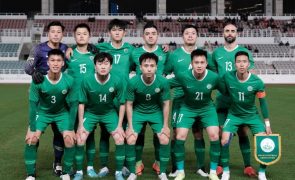 Seleção de futebol de Macau perde após três anos de pausa devido à covid-19