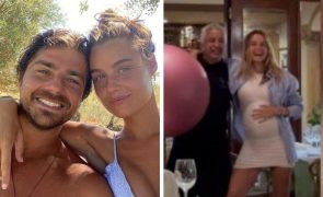 Lourenço Ortigão Mostra barrigona de grávida de Kelly Bailey em vestido justo