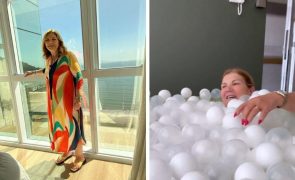 Dolores Aveiro Diversão em família! Mãe de CR7 mergulha em piscina de bolas com a neta