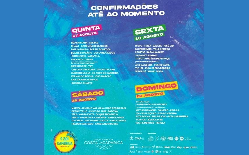 Festivais Festival O Sol da Caparica: Iza, Grand Pulsar, Kussondulola, Fernando Rocha e Joel Ricardo Santos fazem parte das mais recentes confirmações