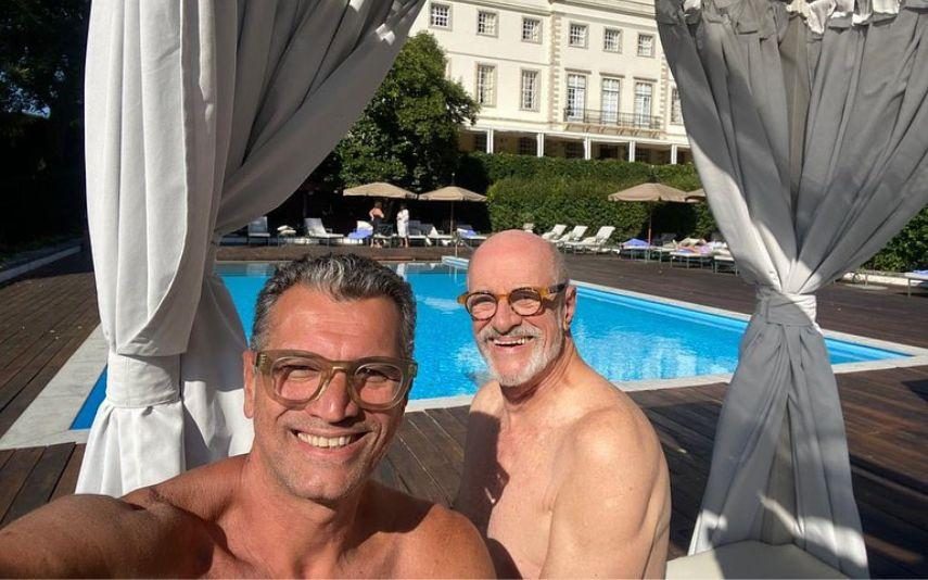 Marcos Caruso - Ator brasileiro e marido passam férias românticas em Portugal