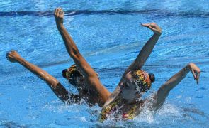 Cheila Vieira e Beatriz Gonçalves na final de dueto técnico nos Mundiais de natação