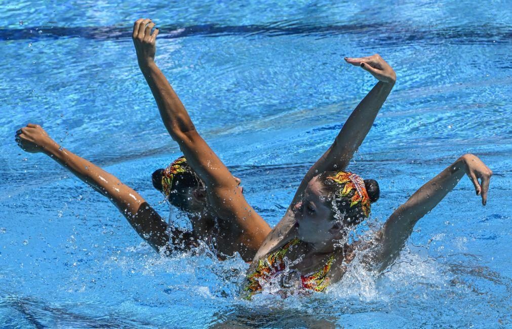 Cheila Vieira e Beatriz Gonçalves na final de dueto técnico nos Mundiais de natação