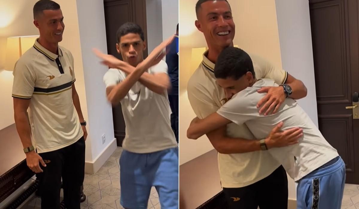 Luva de Pedreiro conhece Ronaldo e não esconde euforia