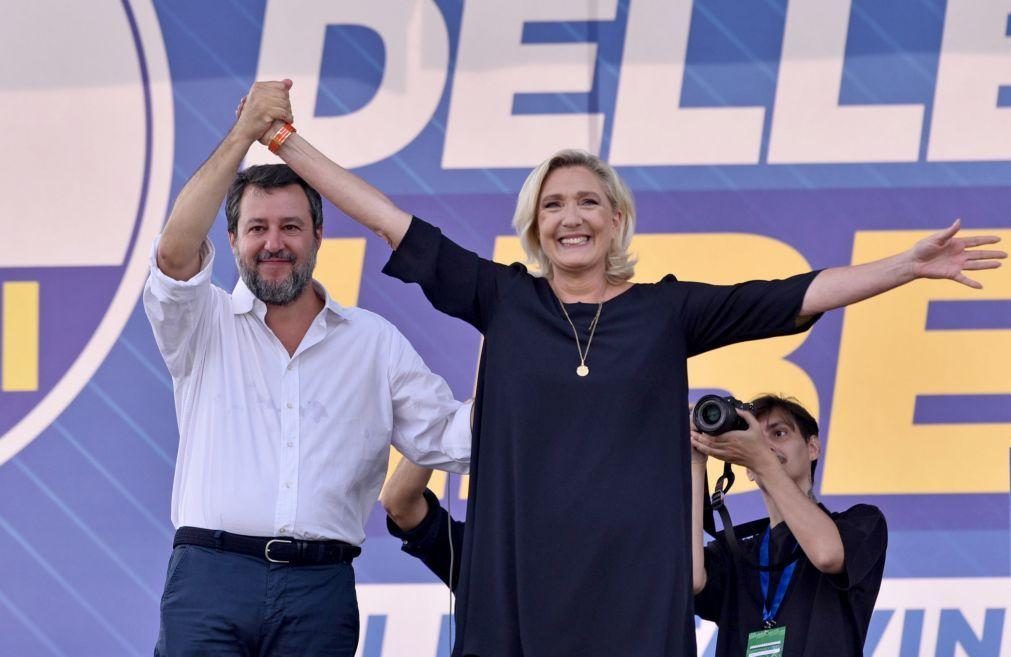 Salvini e Le Pen dispostos a união para eleições europeias de 2024