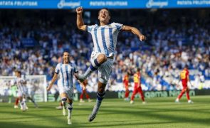 Real Sociedad vence em jogo da Liga espanhola com sete golos