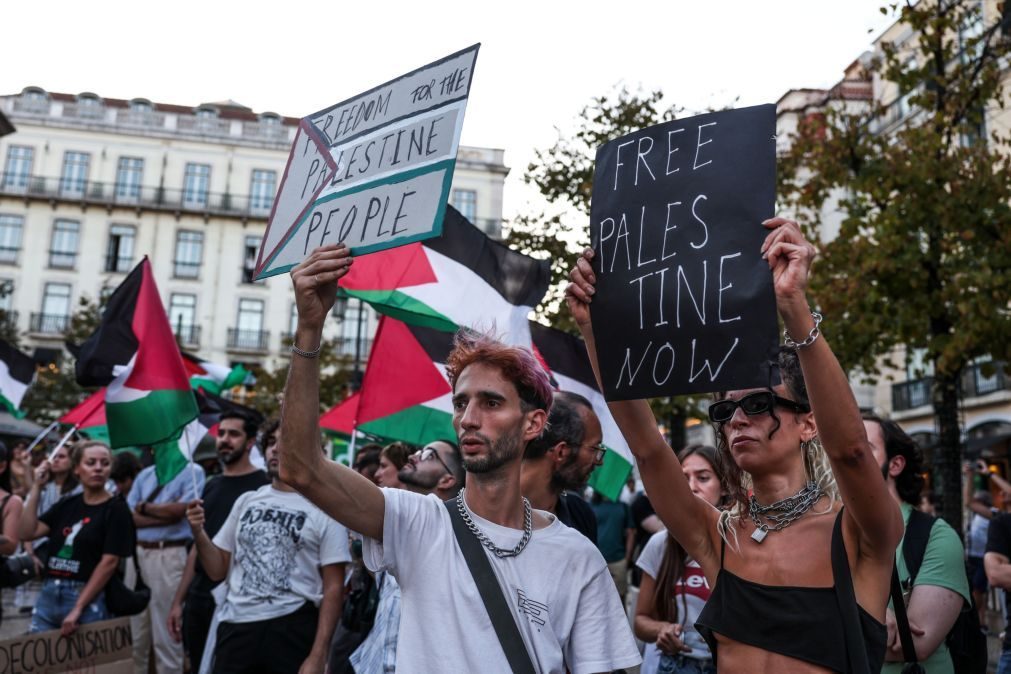 Dezenas de pessoas manifestam em Lisboa apoio à resistência palestiniana