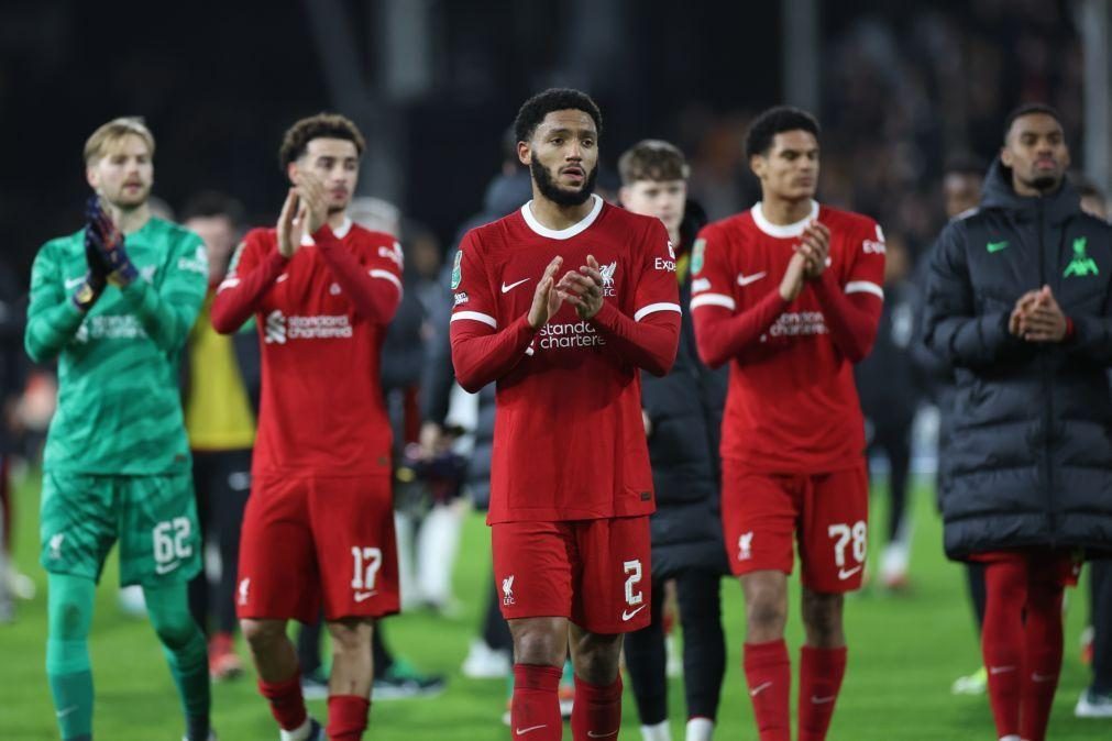 Liverpool na final da Taça da Liga após empatar com Fulham, de Marco Silva