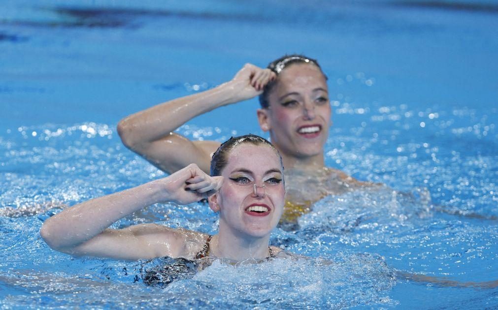 Cheila Vieira e Beatriz Gonçalves foram 19.ªs no dueto livre da natação artística