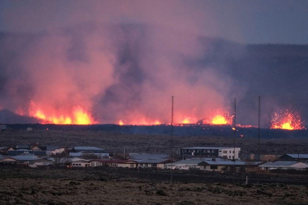 Erupção vulcânica em curso na Islândia