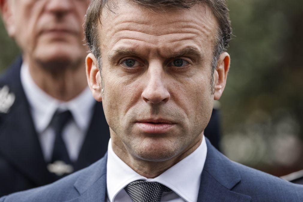 Macron e Zelensky debateram apoio internacional a Kiev