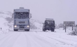 Neve corta estradas municipais no distrito de Viseu