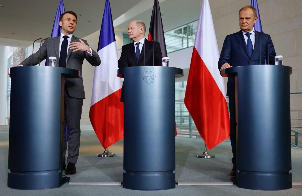 França, Alemanha e Polónia prometem não escalar guerra mas doam mais armas à Ucrânia
