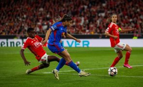 Benfica perde com Lyon na primeira mão dos 'quartos' da 'Champions' feminina