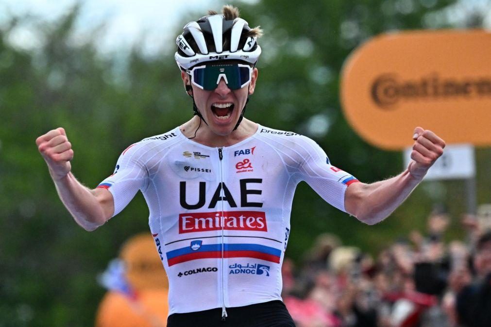 Giro: Pogacar vence segunda etapa e sobe à liderança