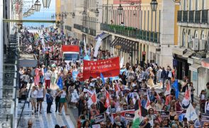 Milhares manifestam-se em Lisboa em defesa da Palestina e contra genocídio