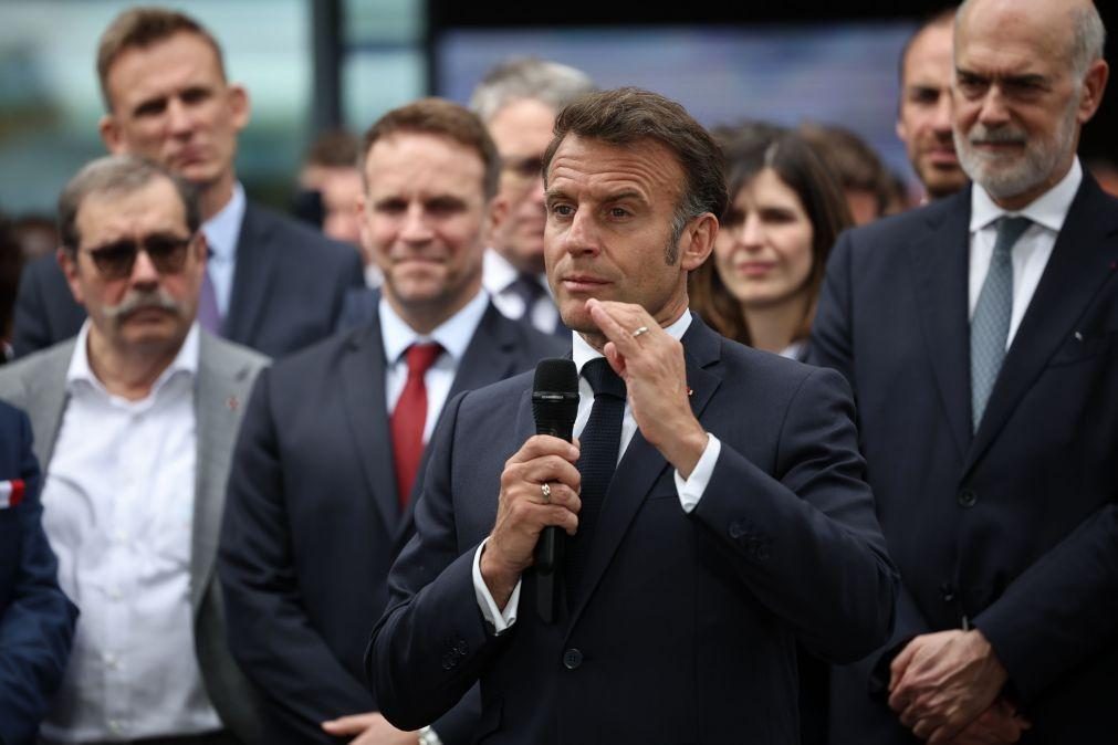 Sanções da UE se Rússia não aplicar cessar-fogo, avisa Macron