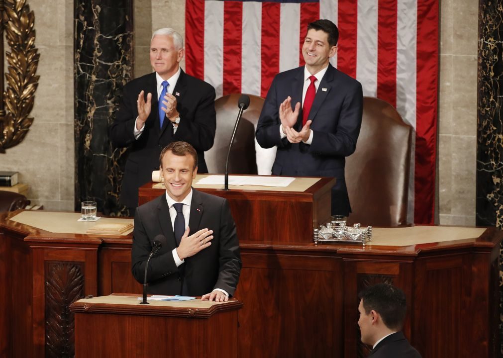 Macron pede no Congresso aos Estados Unidos para «reinventarem o multilateralismo»
