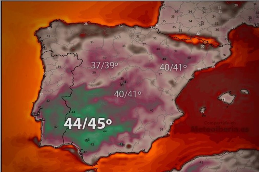 Temperaturas vão chegar aos 45 graus na próxima semana