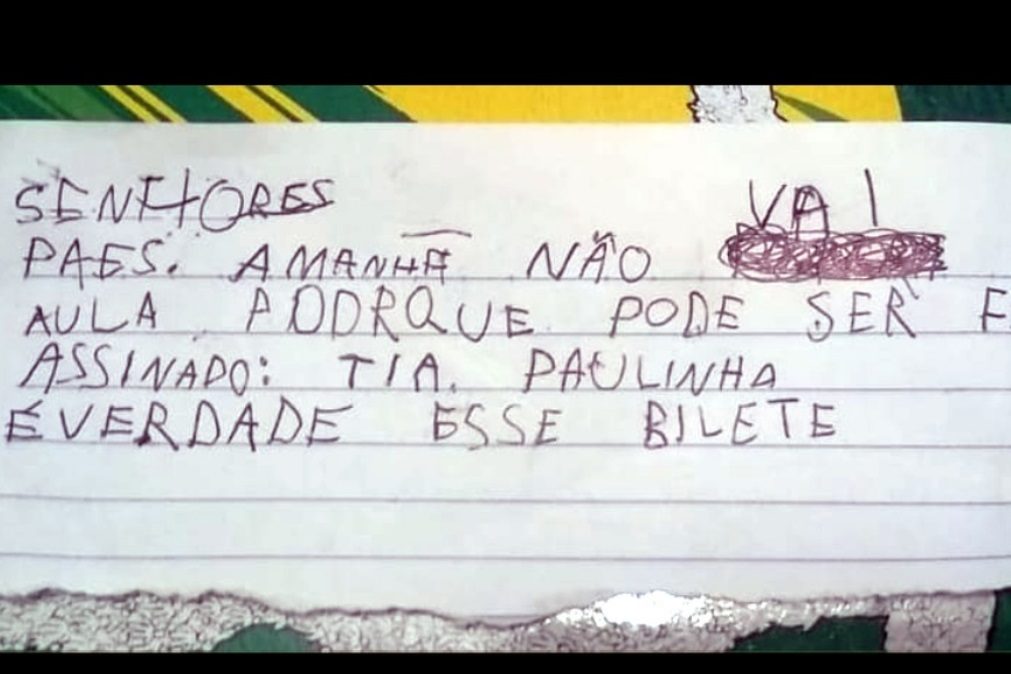 Tente não rir. Menino de 5 anos escreve bilhete falso para poder faltar à escola